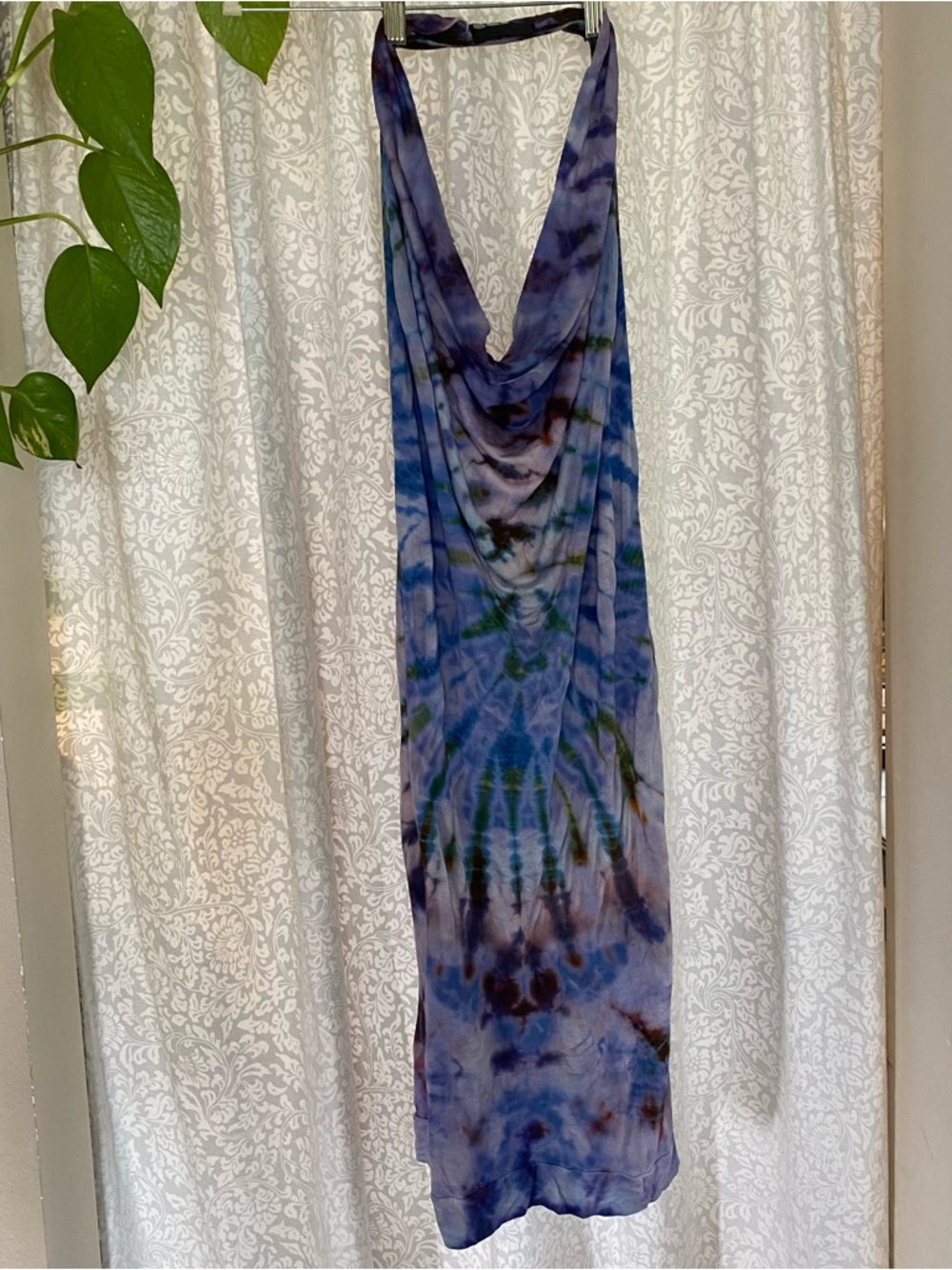 Tie Dye Boho Halter Dress Lavender